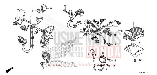 SOTTO CABLAGGIO/BOBINA DI ACCENSIONE SH125ADG di 2016